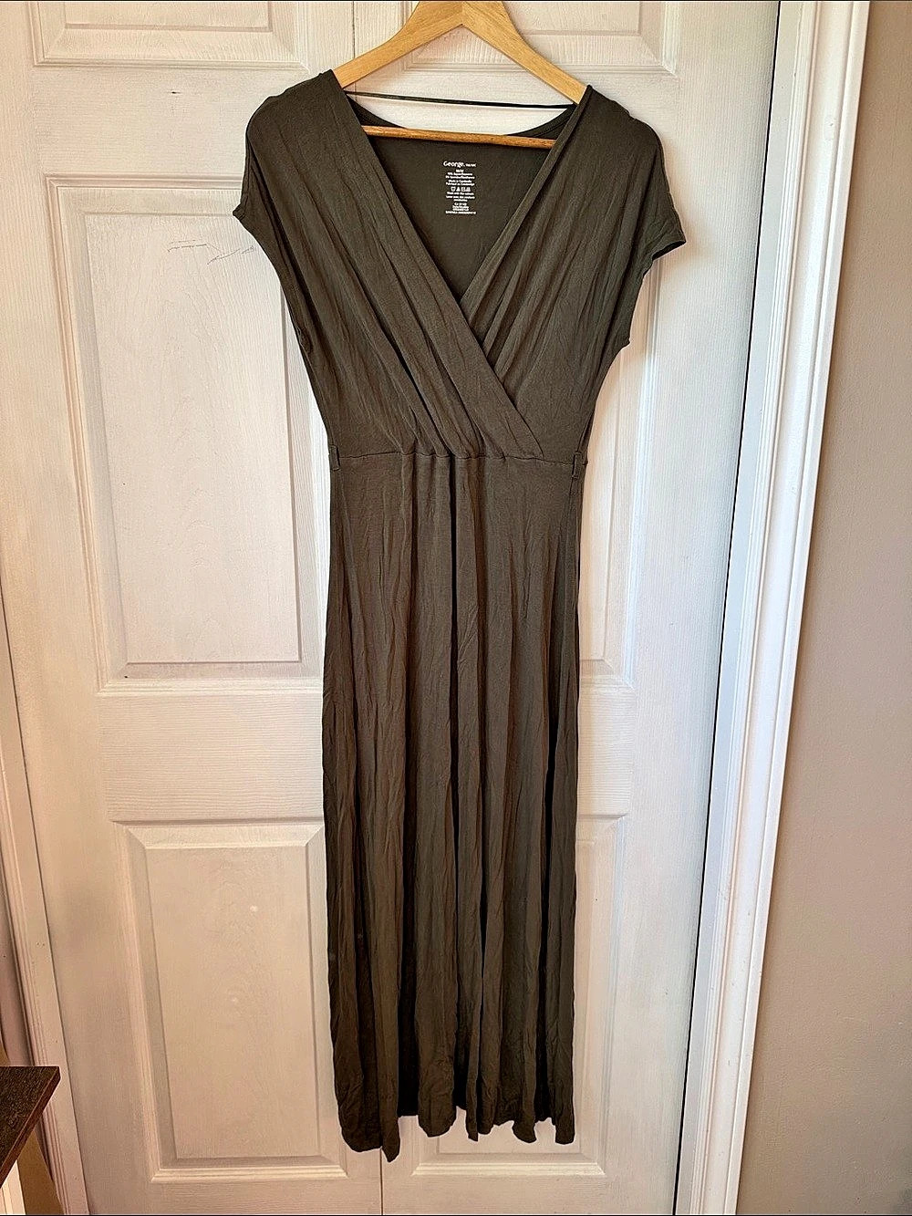 George Draped Maxi Dress in Brown Size Medium